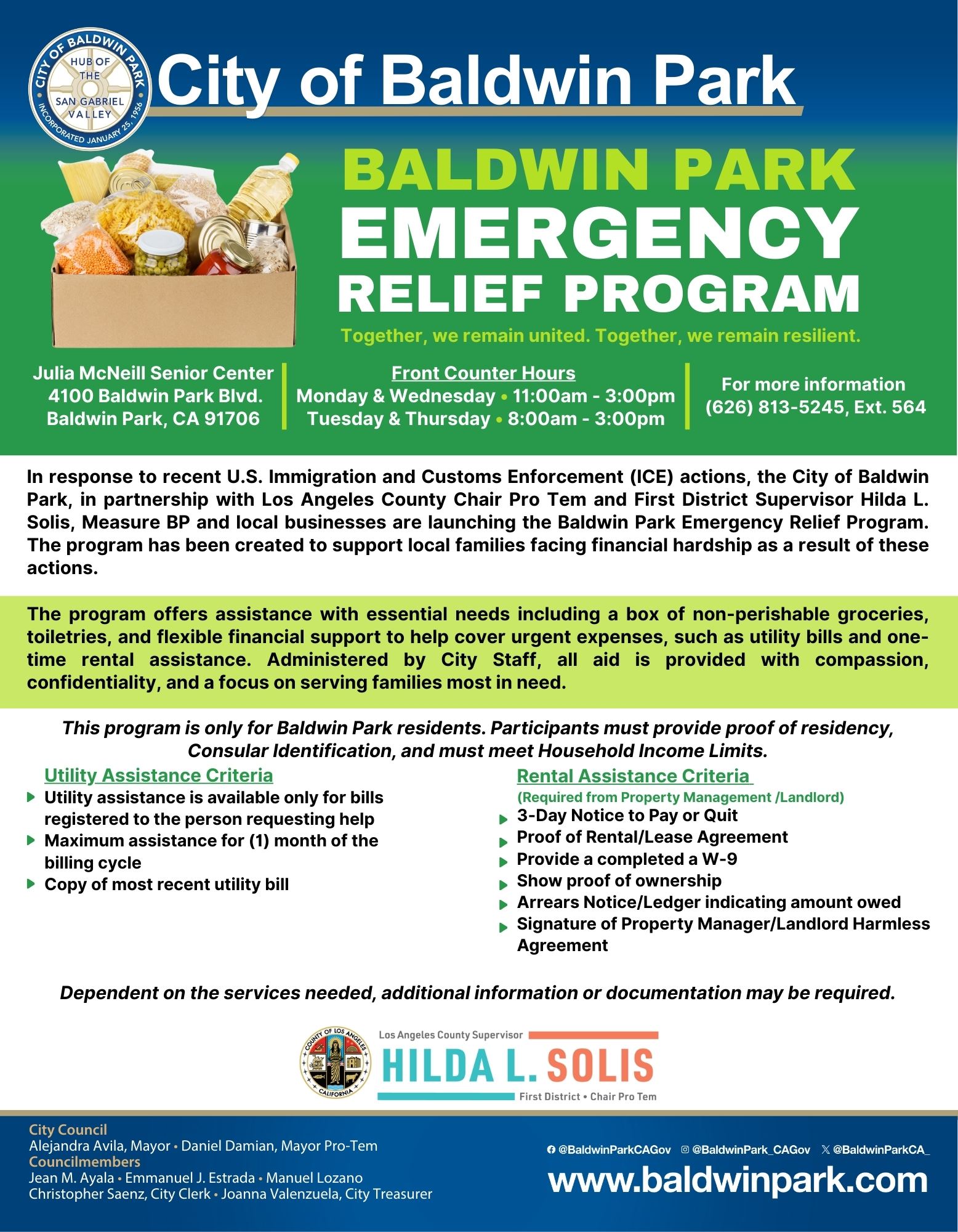 Baldwin Park Emergency Relief Program 2025